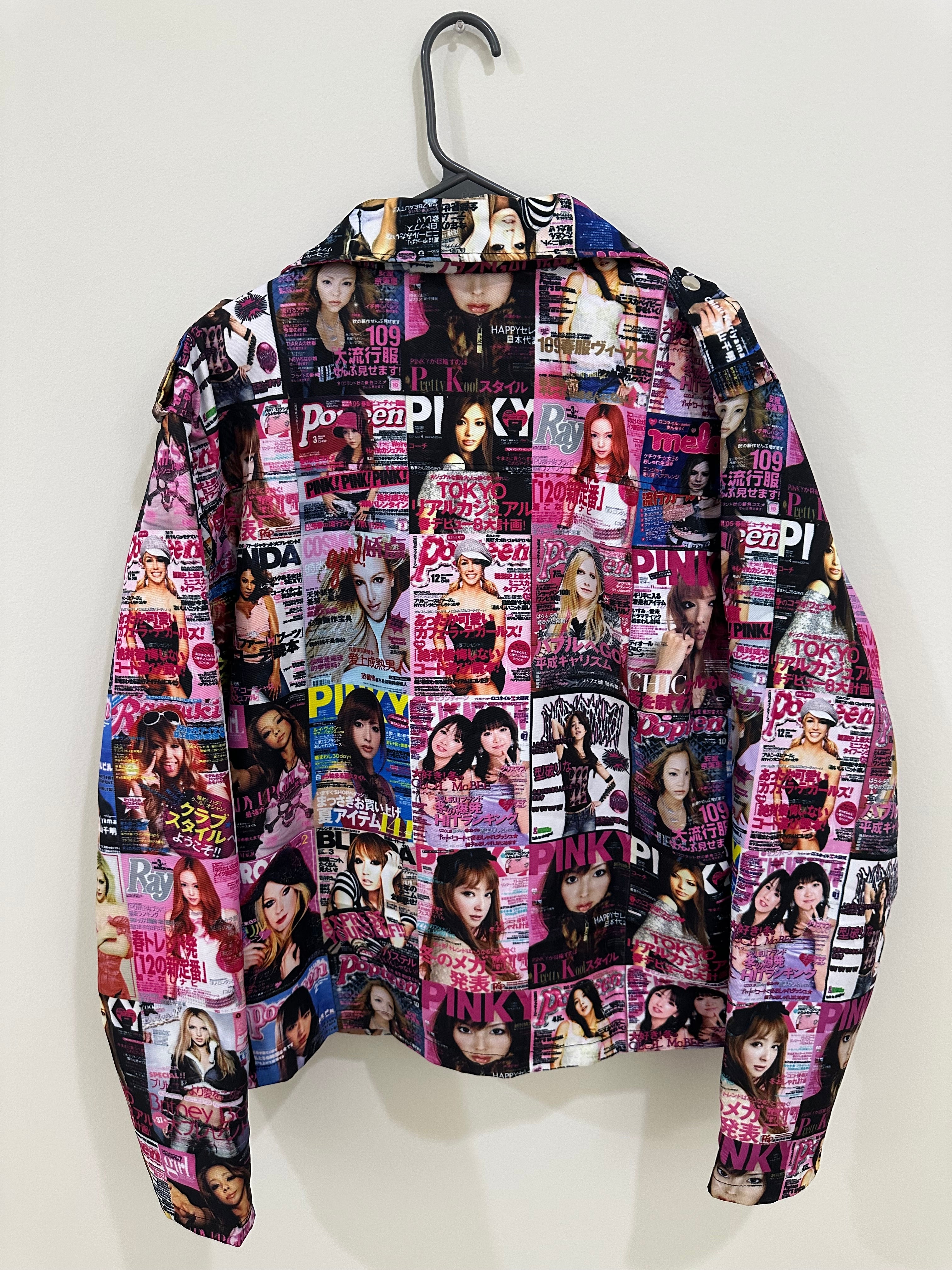 P*nk mag denim biker jacket