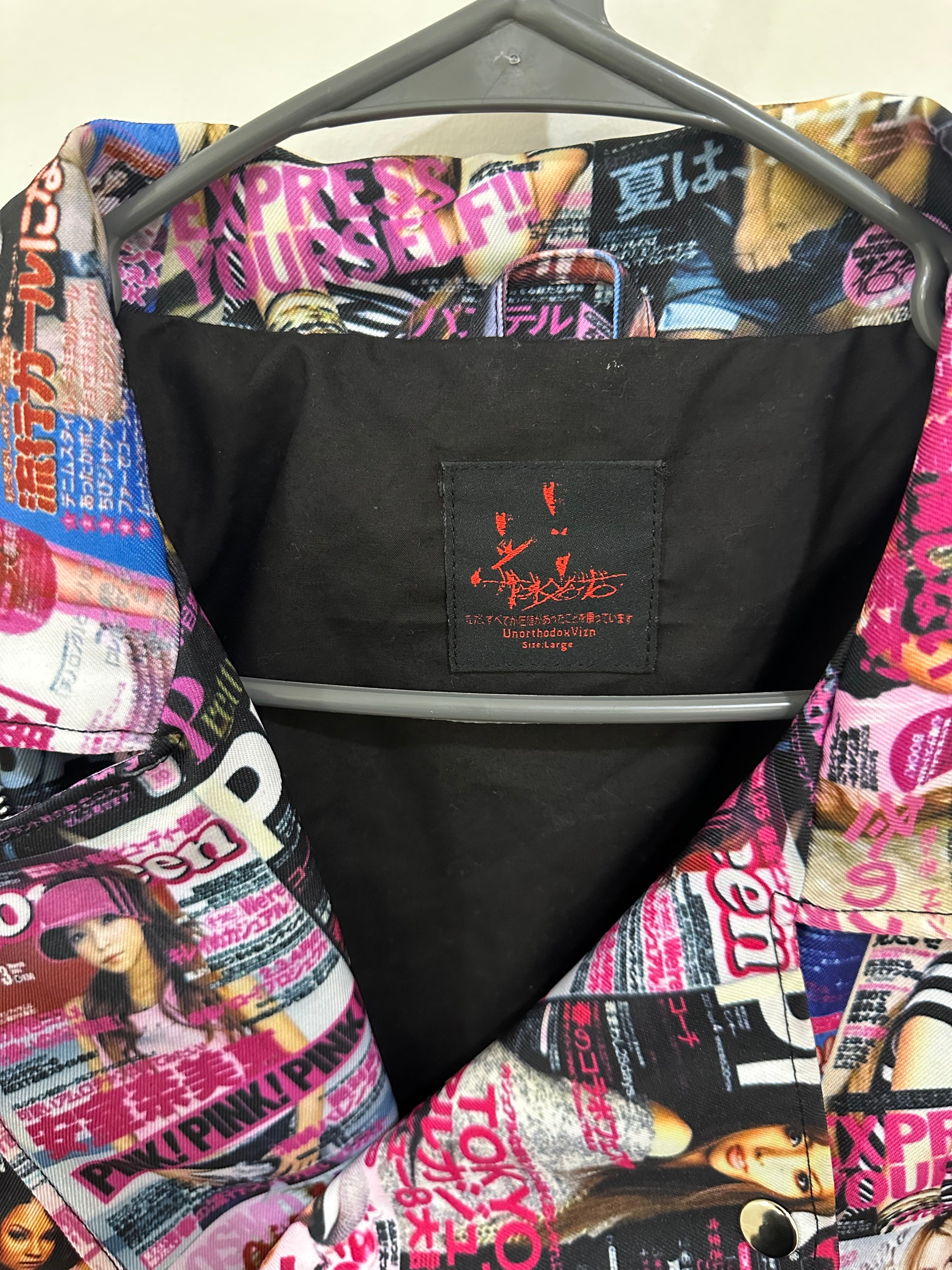 P*nk mag denim biker jacket